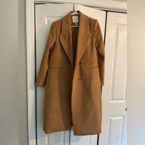 Beautiful Double Breasted, camel color, long coat. Size medium.